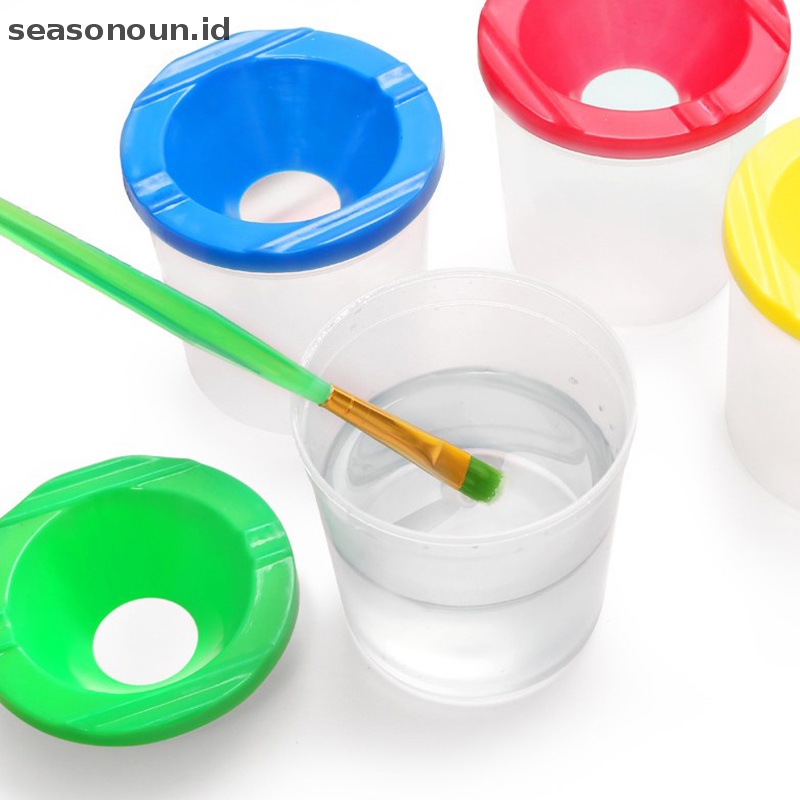 Seasonoun Painted Art Pen Washing Cup Plastik Transparan al Pen Ember Cuci Cat Air Cat Paing Pen Washing Cup.