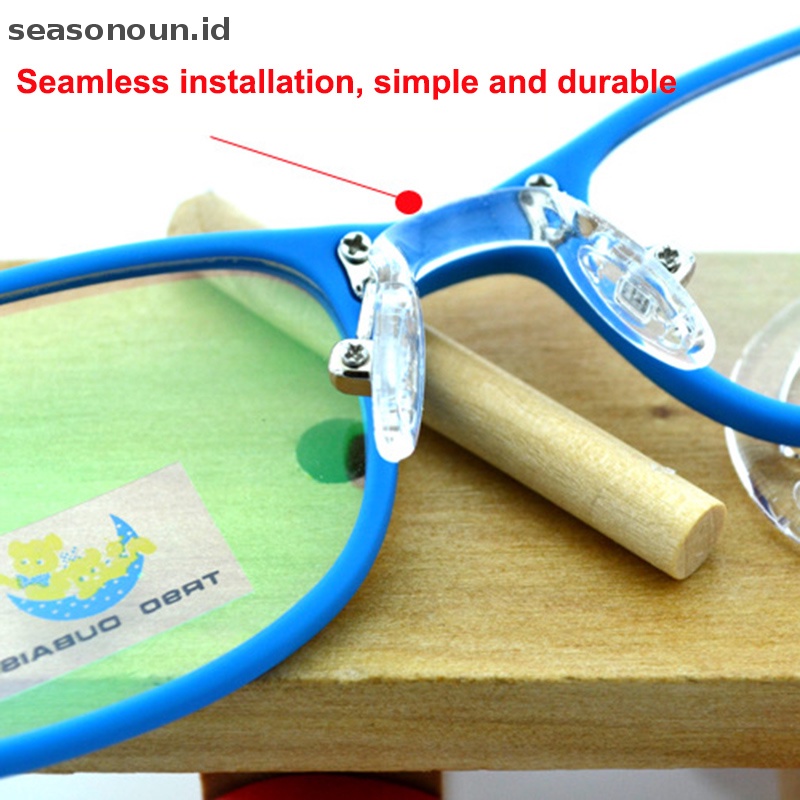 Seasonoun 2/5PCS Comfy Silicone Eyeglasses Pads Nose Pads Brace Penyangga Kacamata.