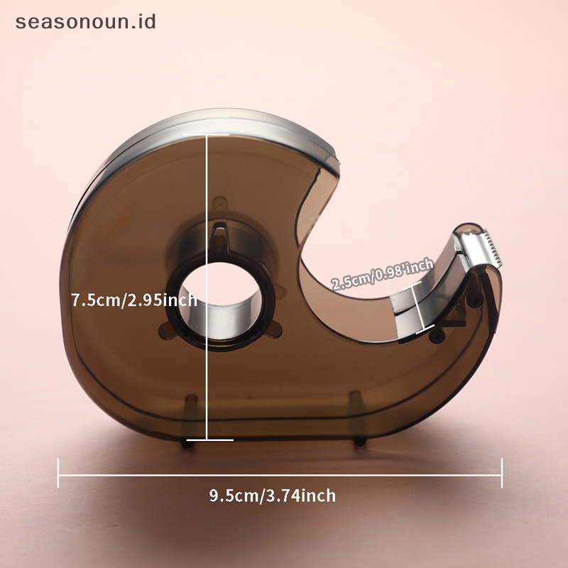 Seasonoun Random Color Tape Dispenser Cutg Dispenser Selotip Siswa Alat Tulis Akrilik.