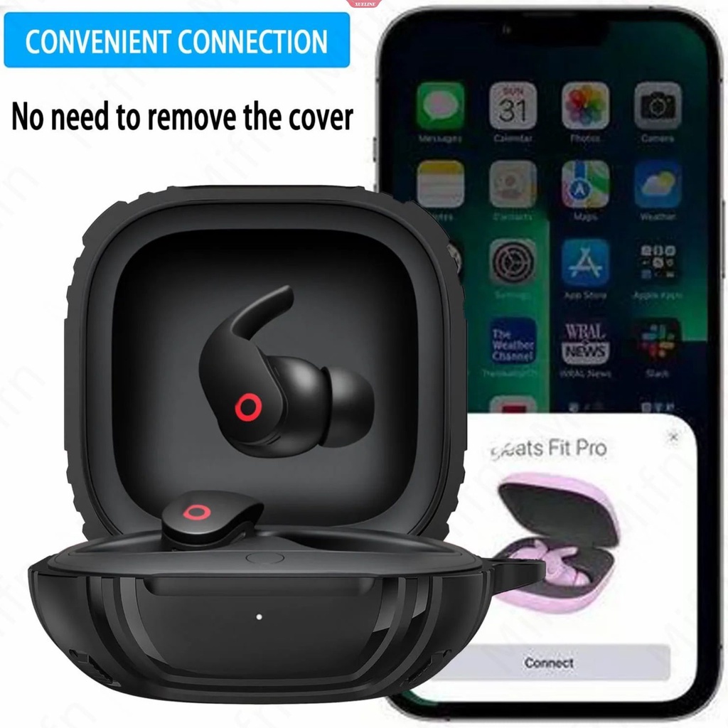 Untuk Beats Fit Pro Case Cover Upgrade Armor Kasar Case Dengan Gantungan Kunci Shock Pelindung Earbud Case Untuk Beats Fit Pro 2021case Pelindung [ZXL]