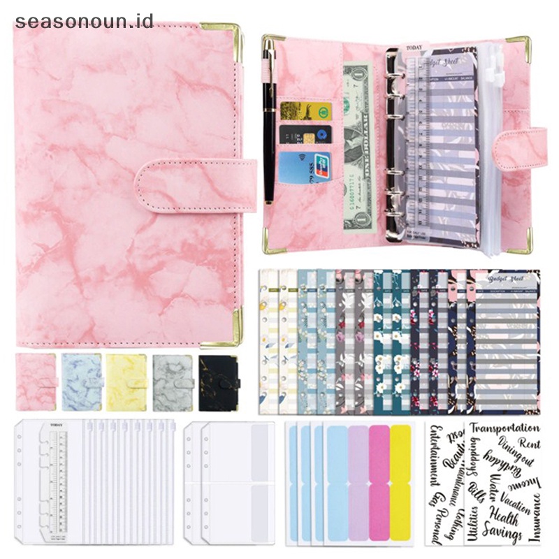 Seasonoun A6 Budget Binder Cash Amplop Planner System Organizer Dengan Amplop Uang Anggaran.