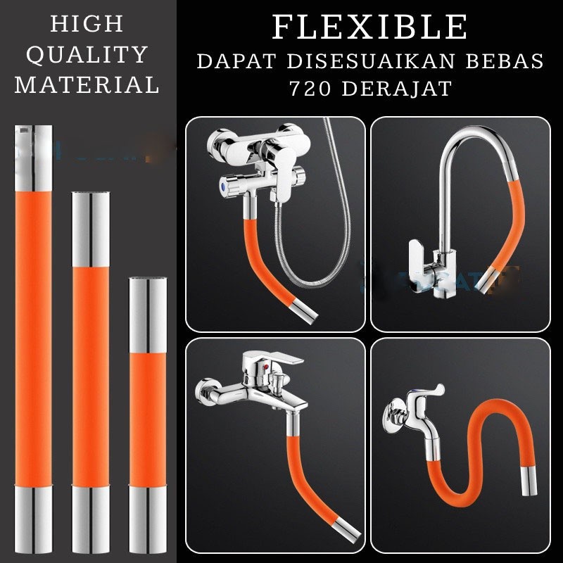 Selang Kran Wastafel Flexible 360 Derajat Universal 20 Cm dan 30 Cm High Quality