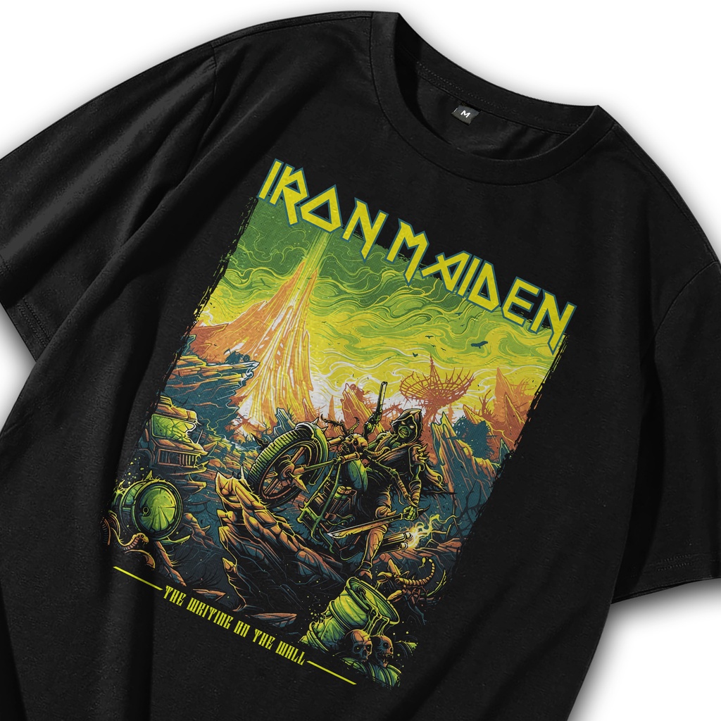 Kaos Musik / Kaos Band Oversize / Tshirt Band Iron Maiden Writing / T shirt Band / Baju Band / Metal