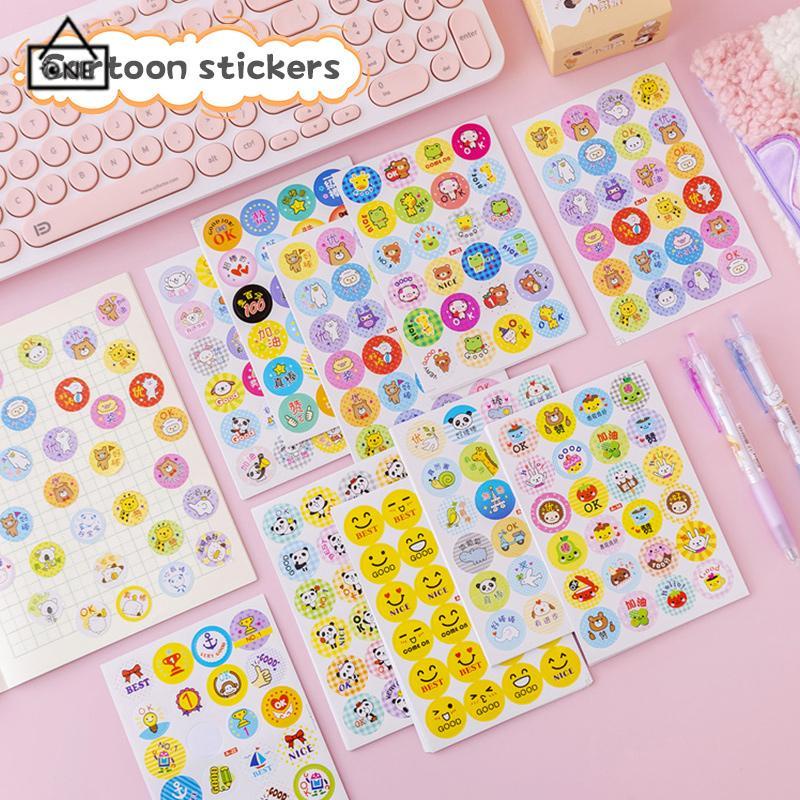 COD❤️Cartoon Reward Stickers Animals Praise Label Stationery Sticker Mother Teacher Award Classic Toys School Supplies Kids Photo Album Decor-A.one