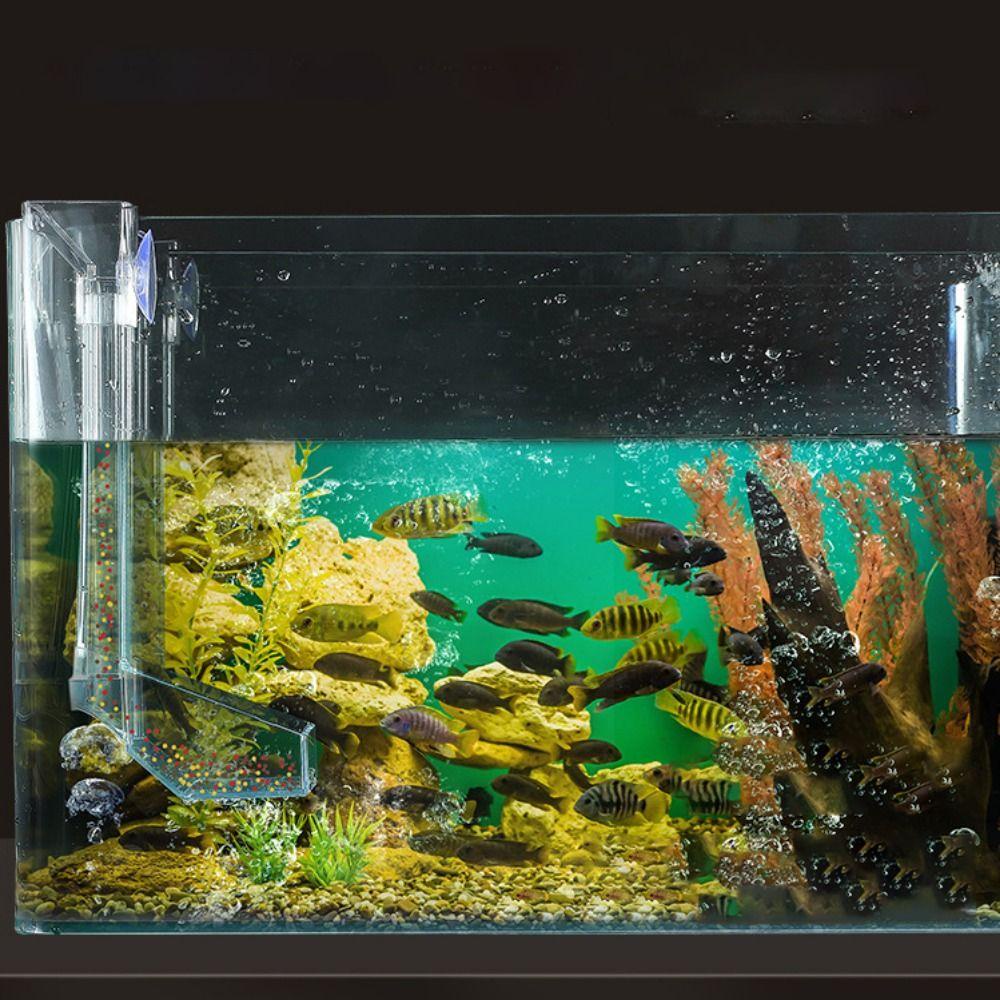 Rebuy Tabung Pakan Ikan Transparan Tahan Lama Untuk Plastik Sikat Pembersih Aquarium Dengan Suction Cup Tabung Pakan Udang