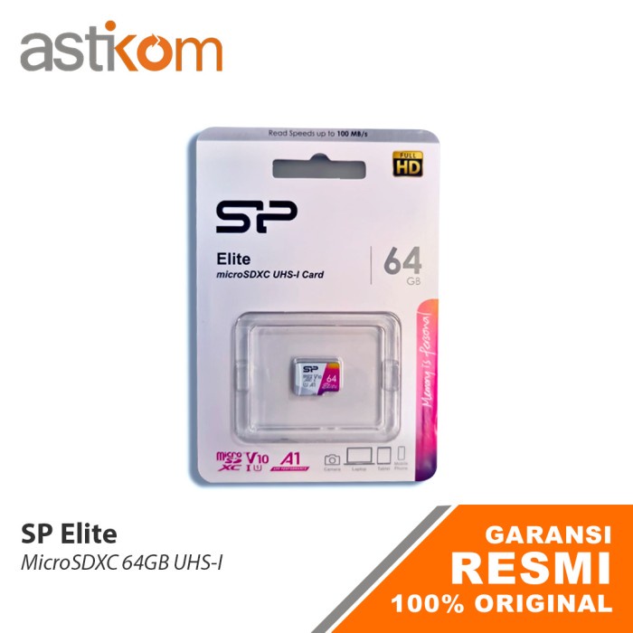 MicroSDXC Silicon Power SP Elite 64GB 100MB/s UHS-I Card