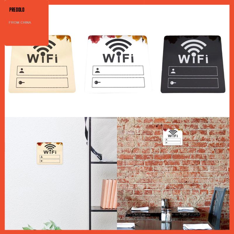 [Predolo] Wifi Sign Sticker Mirror Password Akun Akrilik Untuk cafe Restoran