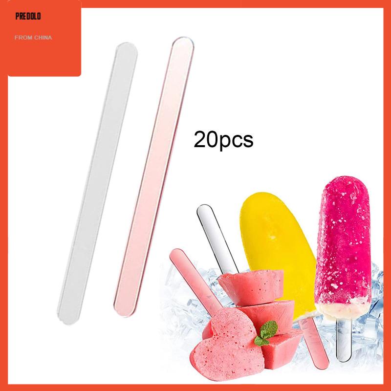 [Predolo] 20pcs Stik Es Krim Stik Reusable Untuk Dapur Kerajinan Tangan DIY