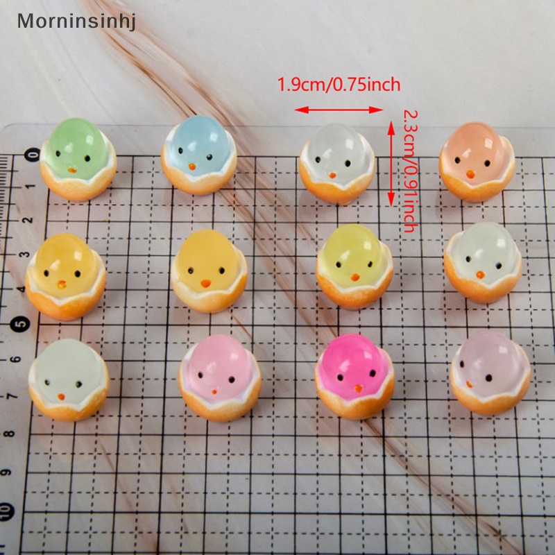 Mornin 5 Pcs Telur Bercahaya Cewek resin Aksesoris diy cream gel Ponsel Hiasan Rambut lighg Kunci Gantungan Liontin id