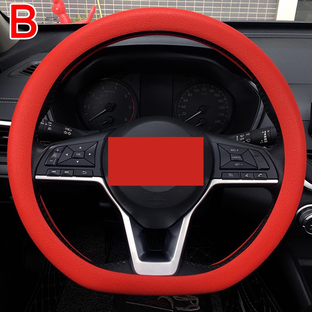 Universal Car Steering Wheel Silicone Cover Lembut Tahan Aus Non-slip Setir Pelindung Case Aksesoris Mobil