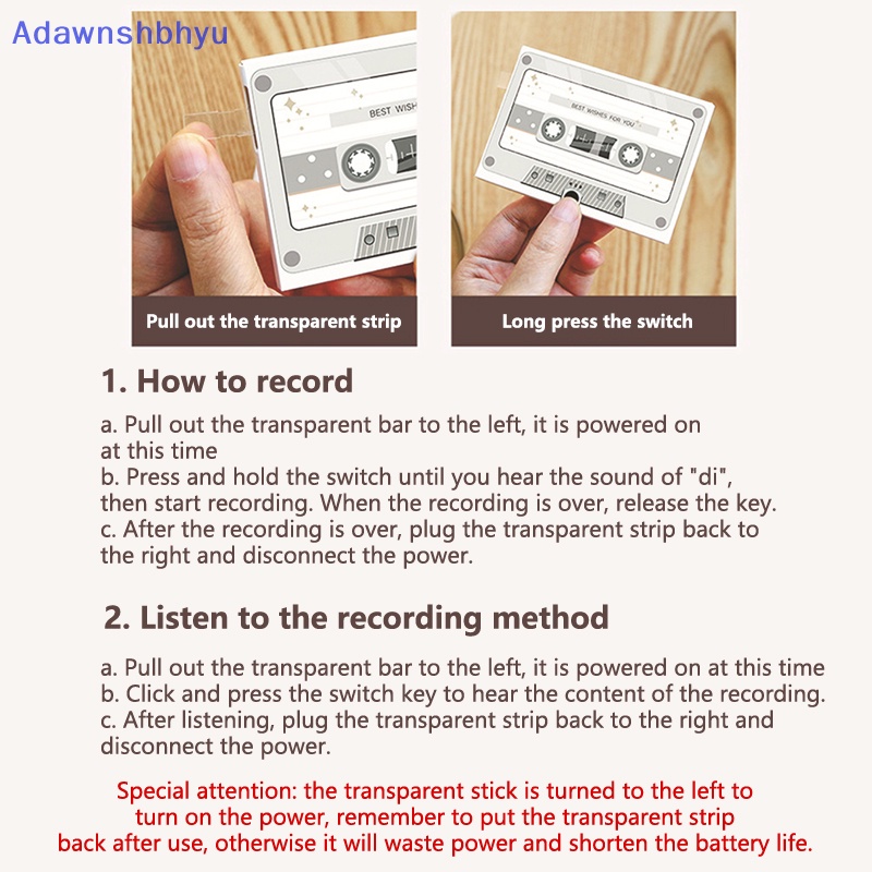 Adhyu Rekaman Suara Music Card Kaset Personal al Retro Magnetic Tape ID