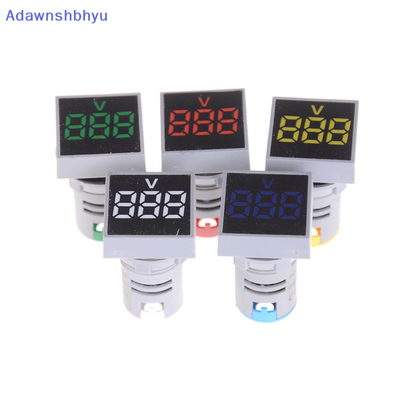 Adhyu 22MM AC12-500V Voltmeter Square Panel LED Digital Pengukur Tegangan Indikator Cahaya ID
