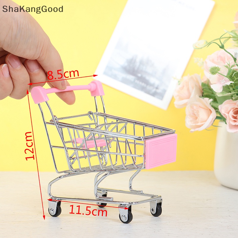 Selip 1pcs Keranjang Belanja Mini Supermarket Handcart Shopping Cart Storage Mainan SKK