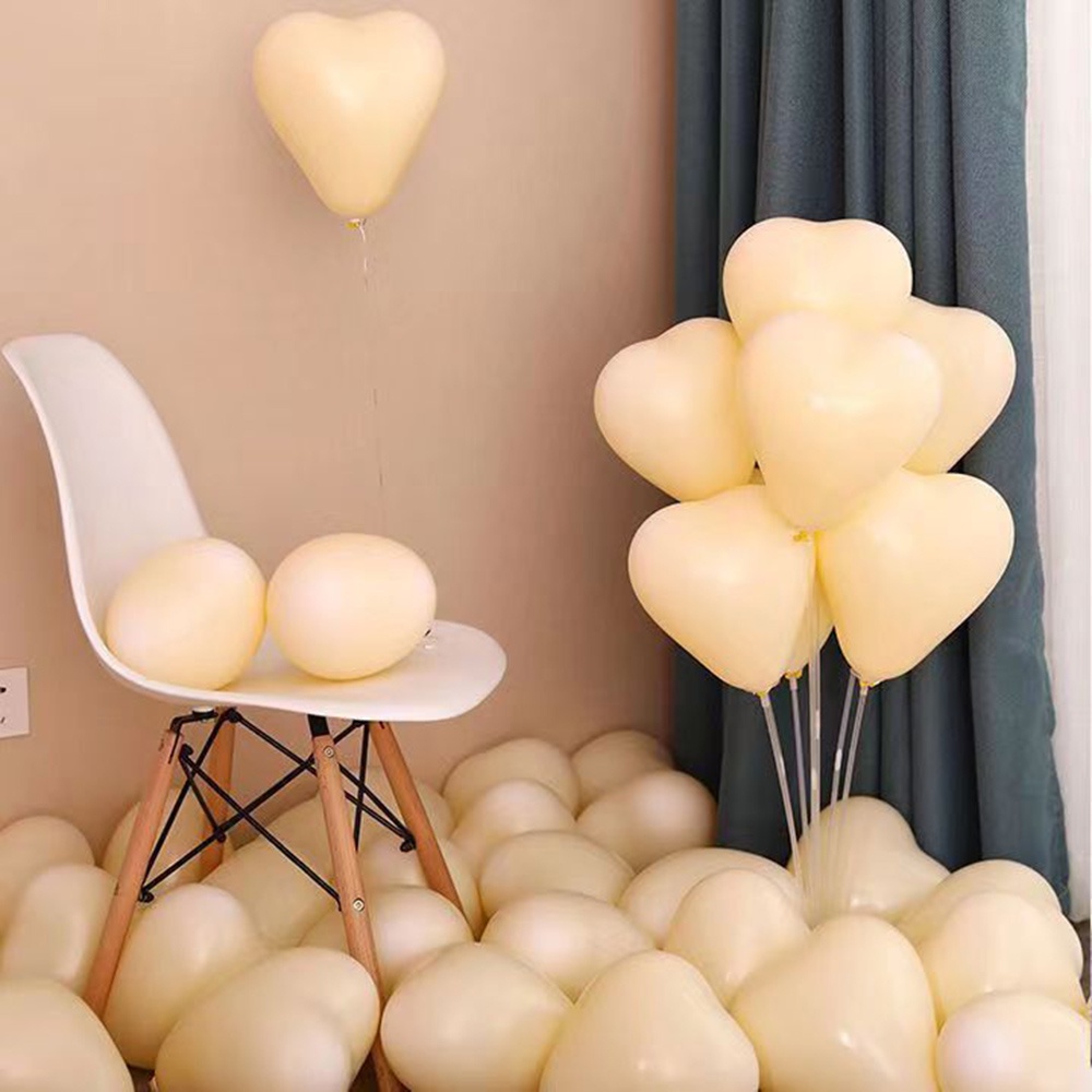 50pcs Balon Hias Hati Warna Macaron Untuk Pesta Ulang Tahun/Pernikahan/Hajatan/Kamar Tidur/Foto 10inch Balon Latex Tebal Kombinasi