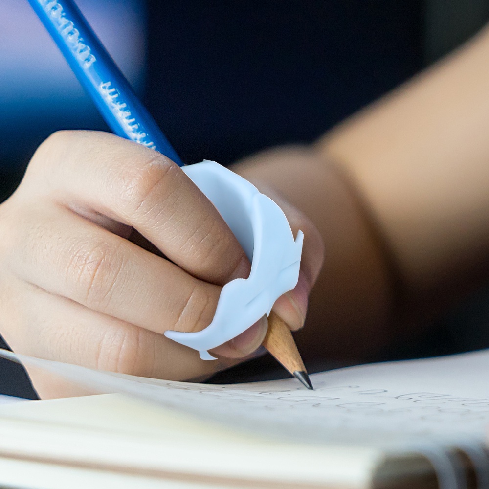 Korektor Pulpen Lima Jari Silikon Kualitas Tinggi/Tulisan Pemula Anti Aus Pelindung Jari Tempat Pensil