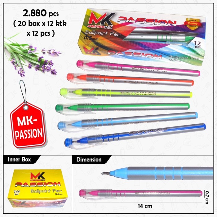 

ballpoint pen tutup merekku passion isi 12 pc -ZiLOngSell