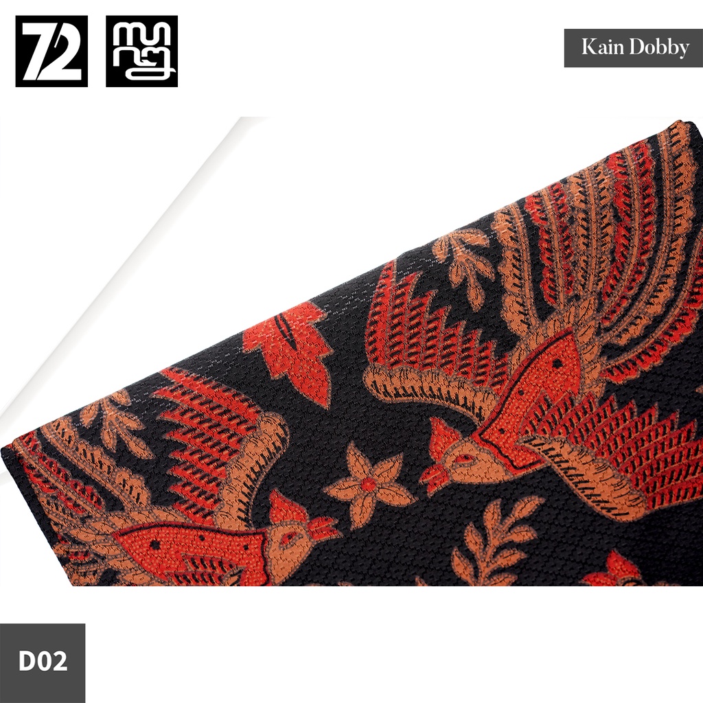 BAHAN BATIK PREMIUM Dobby Dobi Dobbi Dolbi Motif Burung Warna Hitam Merah 723658 Cap 72 Jarik Jarit Samping Kebat Panjang Batik Dobby Modern Premium Bahan Seragam Batik Pernikahan Kantor Keluarga Murah Kamen Jadi Batik Bali Lembaran