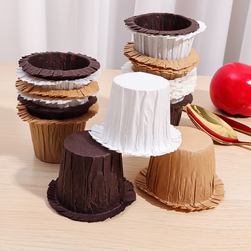 30pcs/set Top Hat Bentuk Cupcake Paper Cups/Tray Kue Muffin Manset Tahan Suhu Tinggi Tahan Minyak