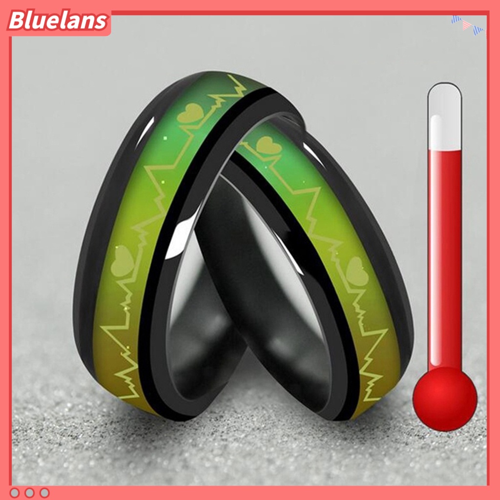 [BLS] Cincin Couple Ring Bulat Unisex Anti Karat Bergaya Motif Print Untuk Pacaran