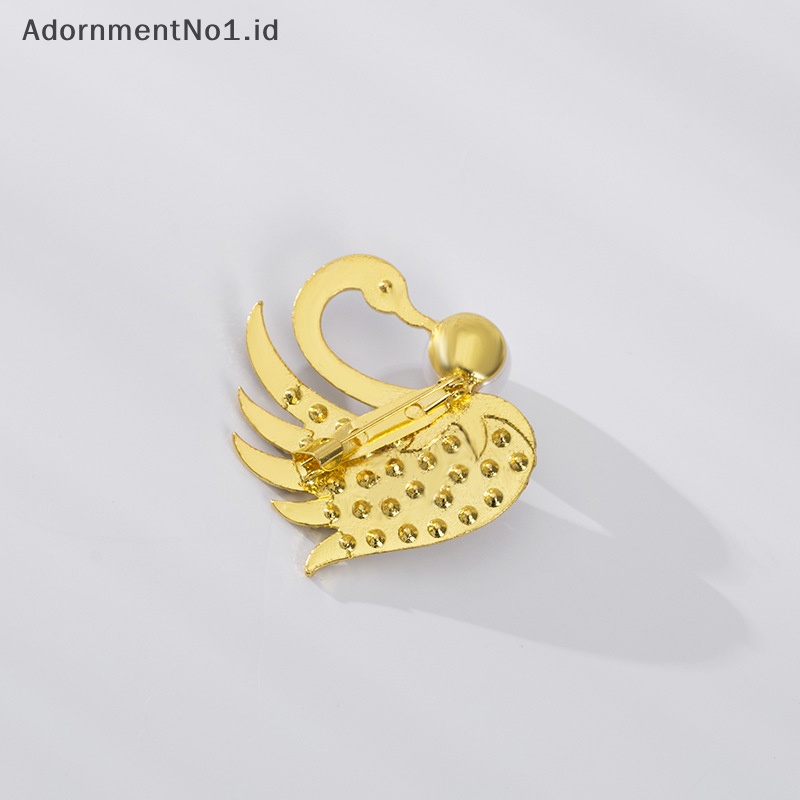 [AdornmentNo1] Fashion Mutiara Swan Bros Pin Untuk Wanita Pakaian Coat Lapel Pin Dekorasi Perhiasan Hadiah [ID]