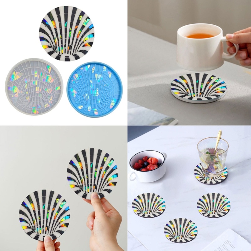 Siy DIY Coaster Cetakan Silikon Round Cup Pad Tatakan Gelas