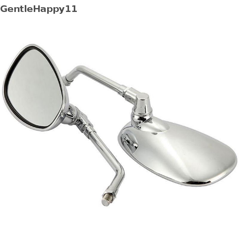 Gentlehappy 2PCS Cermin Kaca Spion Spion Motor Oval Chrome Untuk Ducati KTM Kawasaki id