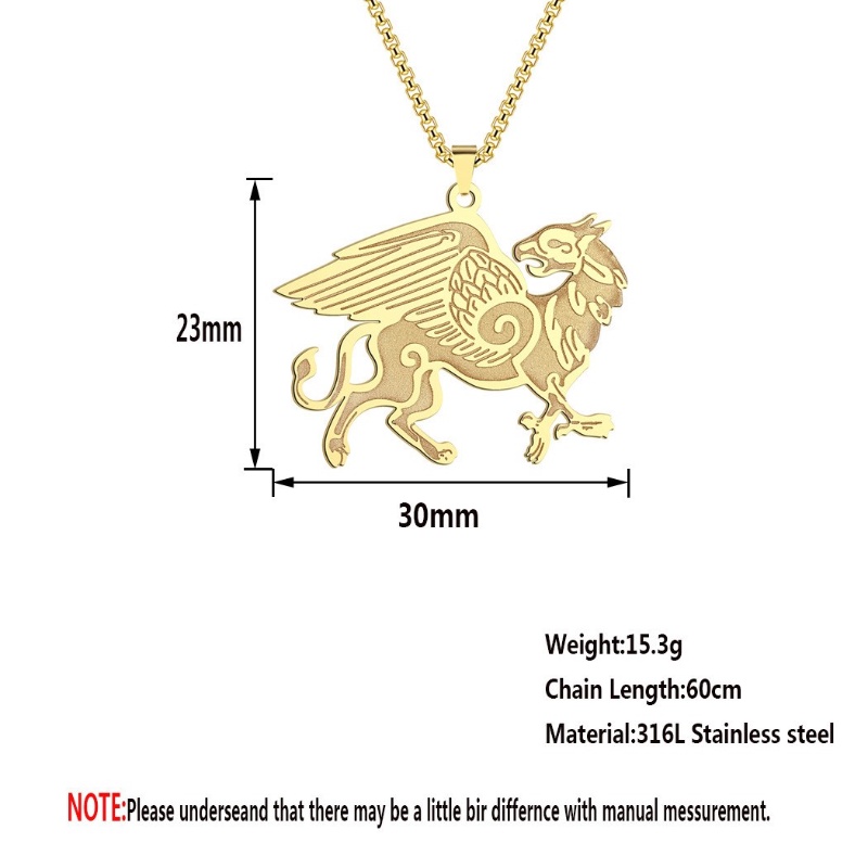 Zh Perhiasan Fashion Pria Anti Karat Anglo Saxon Griffin Liontin Kalung Hip Hop Rock Pesta Perhiasan Pengiriman