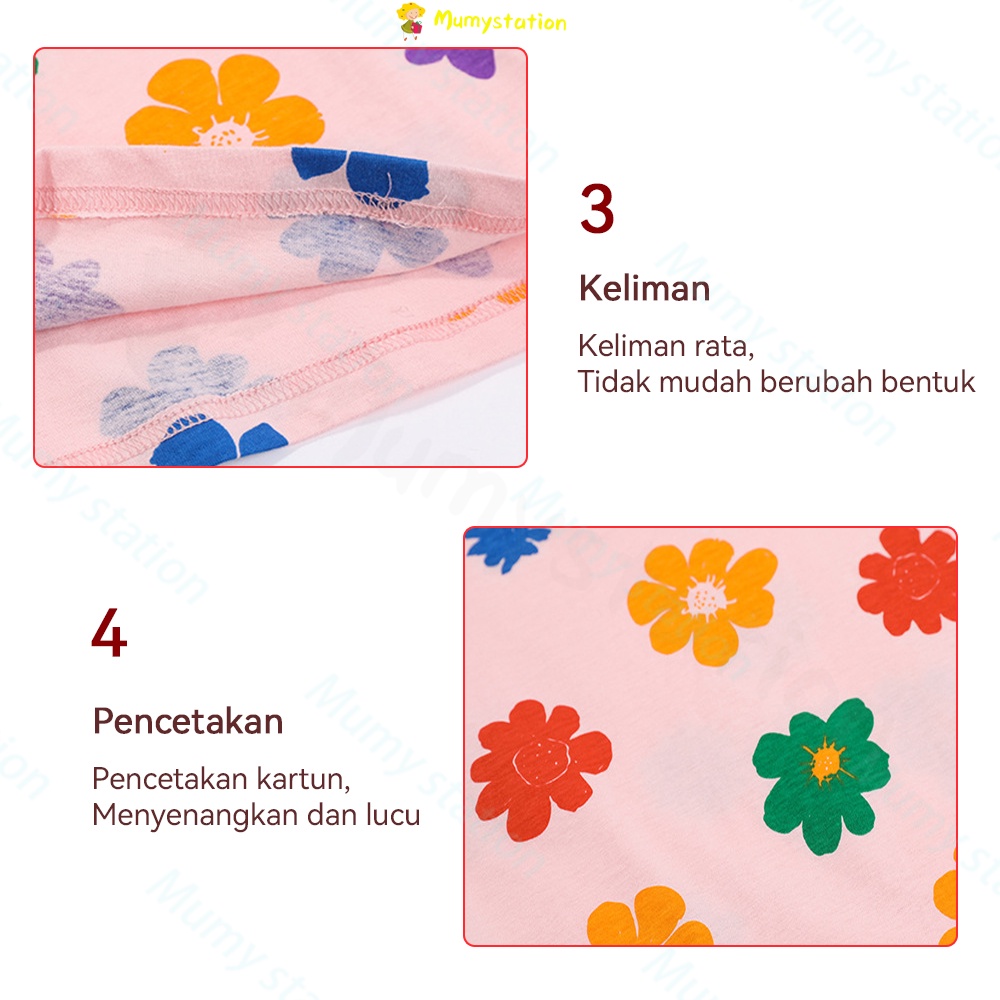 Mumystation setelan piyama anak perempuan pedek lengan/ baju piyama anak perempuan