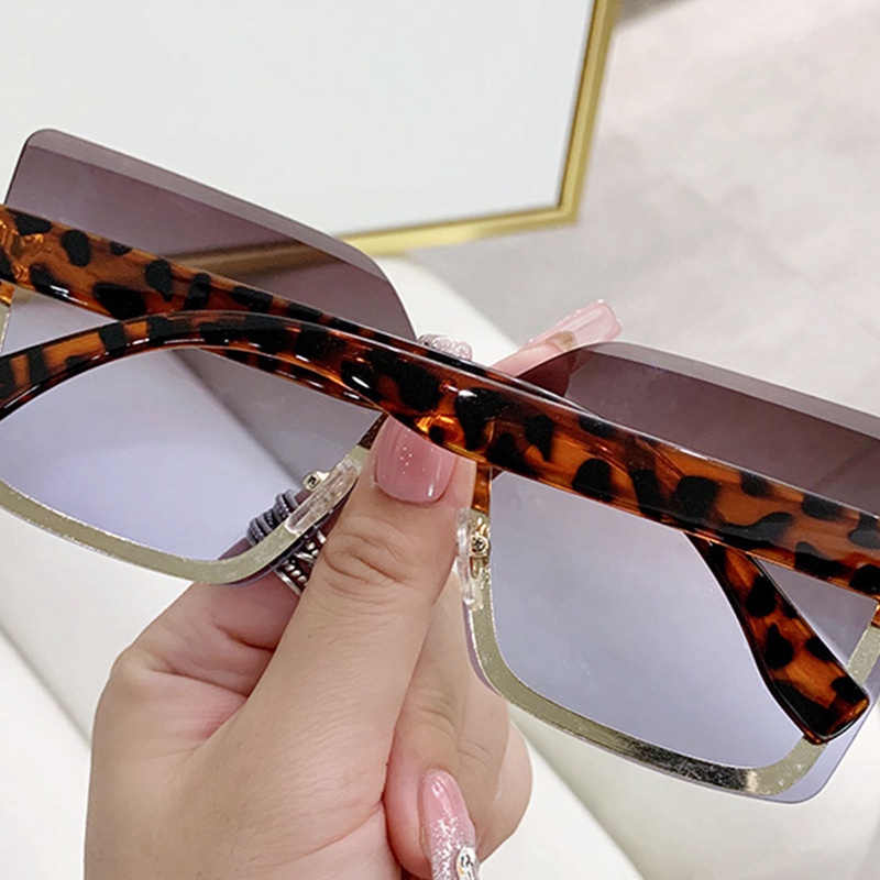 Square Irregular Women Metal Sunglasses Retro Sastra Anti-UV Outdoor Shade Eyeglasses Untuk Pria Wanita Kacamata