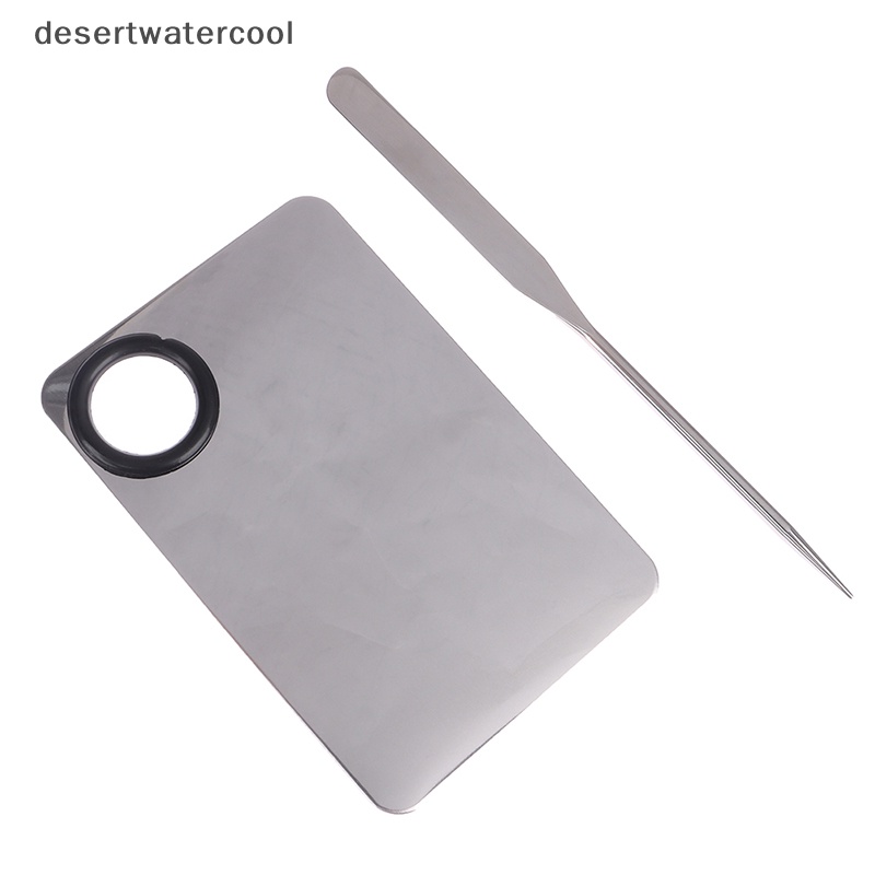 Deid 1Set Stainless Steel Kepala Ganda Makeup Toner Spatula Mixing Stick Foundation Martijn