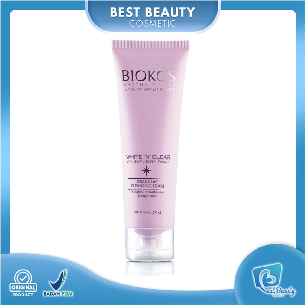 ★ BB ★ Biokos White n Clear Granular Cleansing Foam 80gr - Pembersih Wajah