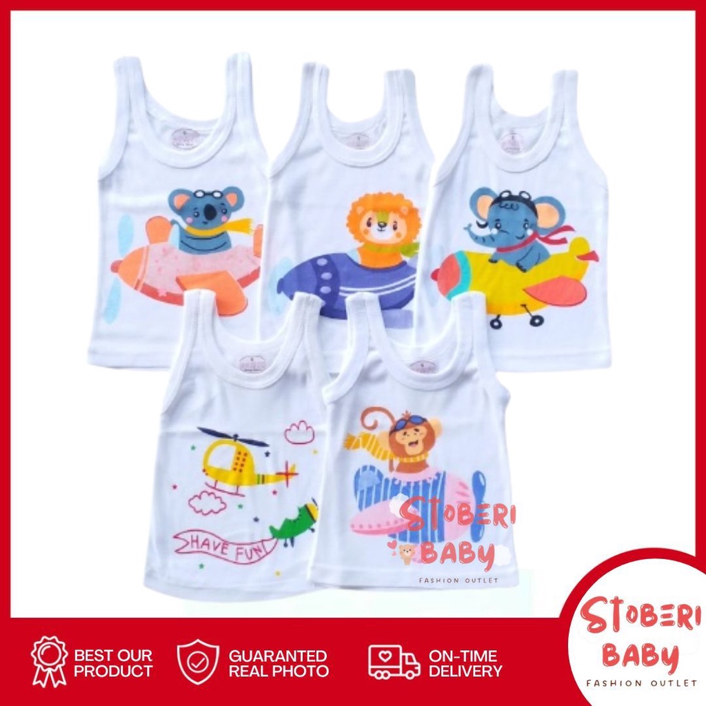 stoberi baby - KAOS SINGLET MOTIF ANAK kaos dalam oblong anak laki2 dan perempuan newborn-3thn PART3