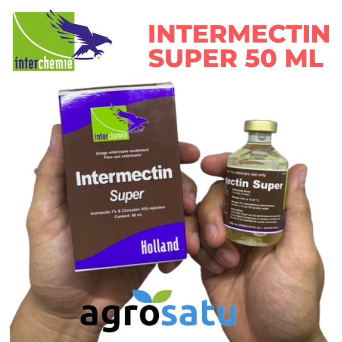 Intermectin Super 50 ML Obat Injeksi Cacing Hati Sapi Kambing Domba Anti Parasit (Ektoparasit & Endo