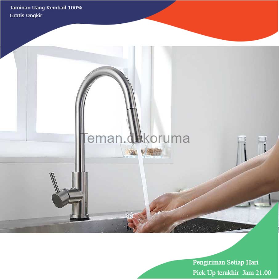 TD - DPR FACAZ Keran Wastafel Sensor Sentuh Pull Out Sink Faucet 360 Rotation - FAC36