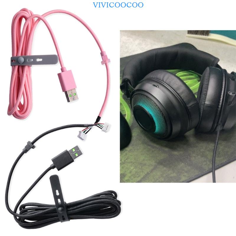 Vivi Kabel Pengisian USB Kawat Jalur PVC Untuk Kraken Ultimate7 1 V2 RGB V3 Wired Kitty Edition Perbaikan Bagian Headphone