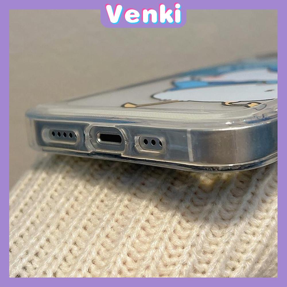 VENKI - Untuk iPhone 11 iPhone Case Bening Lubang Besar Space Case TPU Soft Case Shockproof Protection Camera Cute Duck Kompatibel dengan iPhone 14 13 Pro Max 12 Pro Max 11 Xr Xs Max 7 8