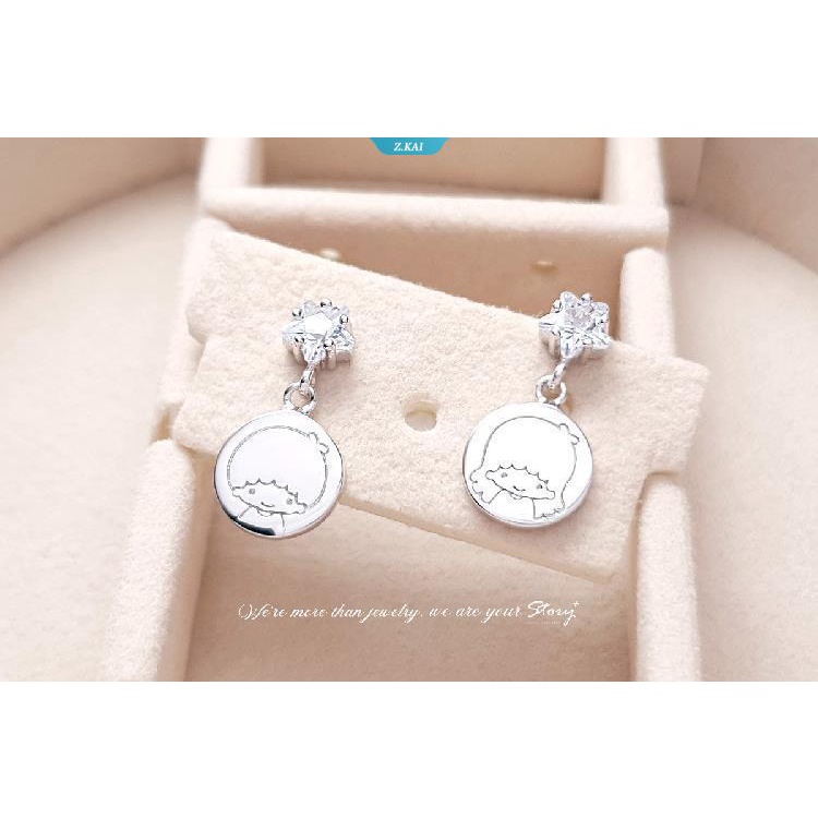 Kawaii Sanrio Little Twin Star Earrings Ear Studs Silver Electroplating Starlight Hiasan Gadis Hadiah Natal Untuk Pacar [ZK]