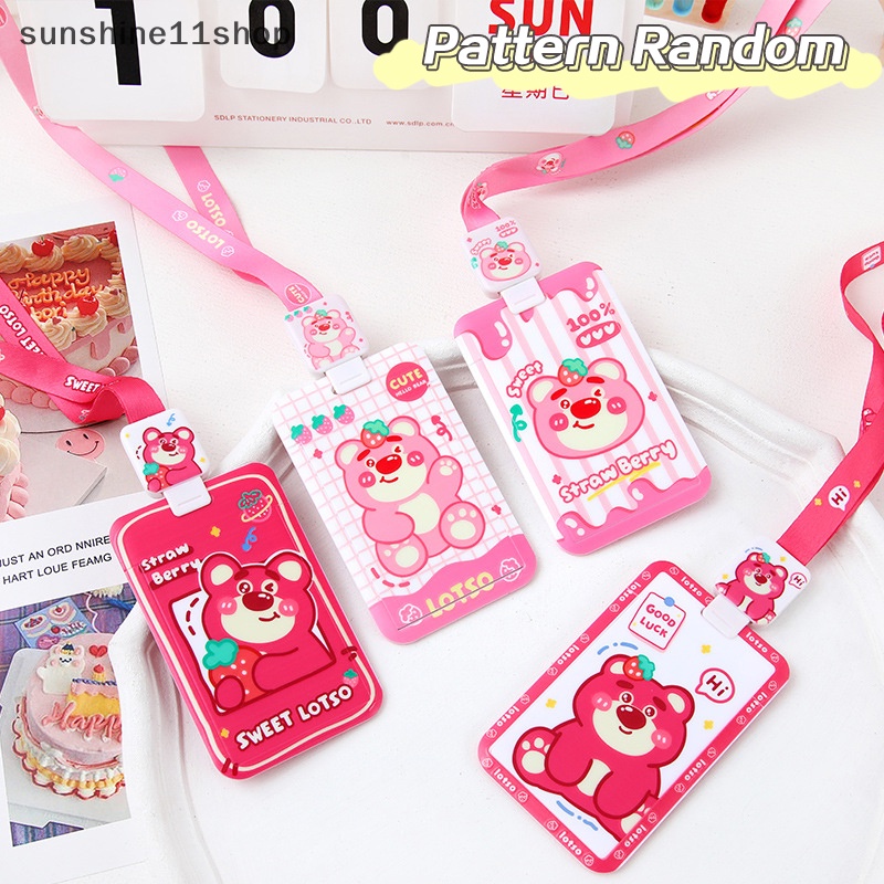 Sho Random Kartun Kuromi Purin Dog My Melody Lucu Siswa Kartu Makan Bus Card Holder Id Card Tempat Penyimpanan Kredit Gantungan Kunci Liontin N