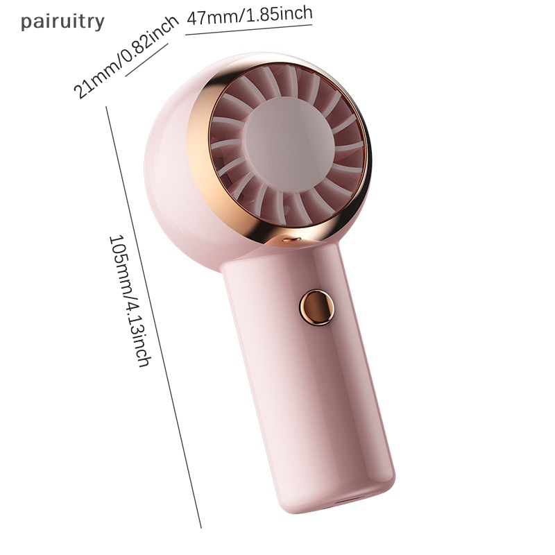 Prt Kipas Angin Warna Portabel Genggam Tenang USB Kecil 500mah Rechargeable Mini Neck Fan Untuk Asrama Mahasiswa Kantor Kipas Tangan Luar Ruangan PRT
