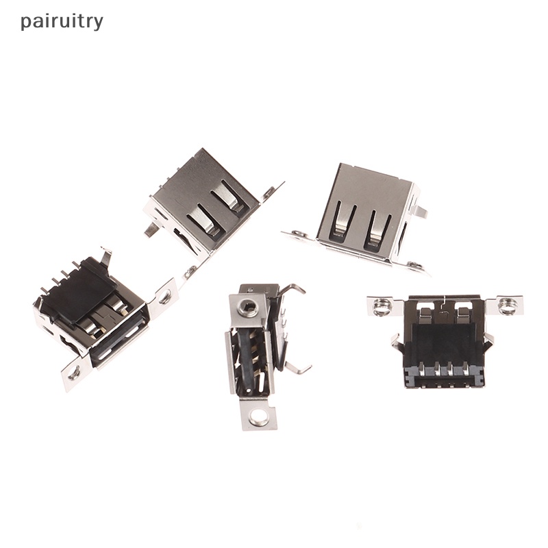 Prt 5pcs Micro USB 2.0 Female Jack USB Port Dock Connector Tail Charging Socket Dengan Lubang Sekrup PRT