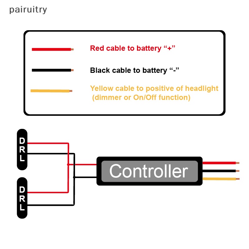 Prt 1Pc DRL Controller Auto Mobil LED Daytime Running Light Relay Harness Dimmer PRT