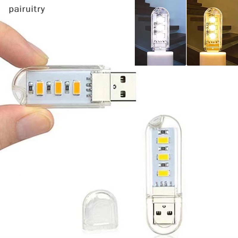 Prt Mini Portable USB 3lampu LED Daya 5V 3000K-7000K Lampu Malam Untuk Laptop Handphone PRT