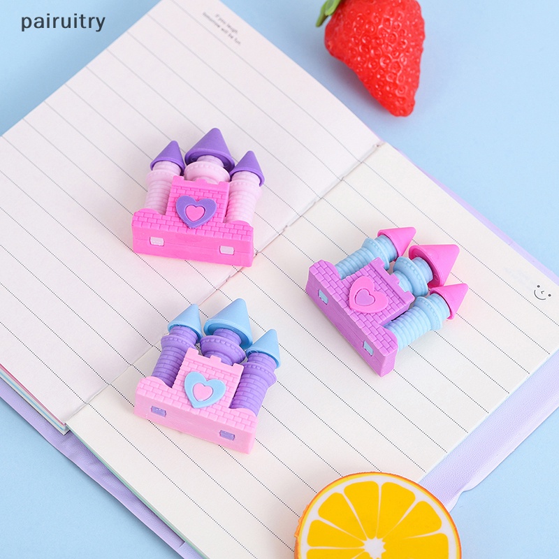 Prt 1PCS Creative Dream Castle Eraser Creative Student Wrig Drawing Rubber Pencil Eraser Lucu Perlengkapan Sekolah Alat Tulis Anak Hadiah PRT