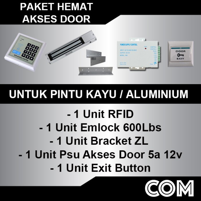 

PAKET HEMAT PAKET AKSES DOOR RFID EMLOCK 600LBS PAKET AKSES KONTROL