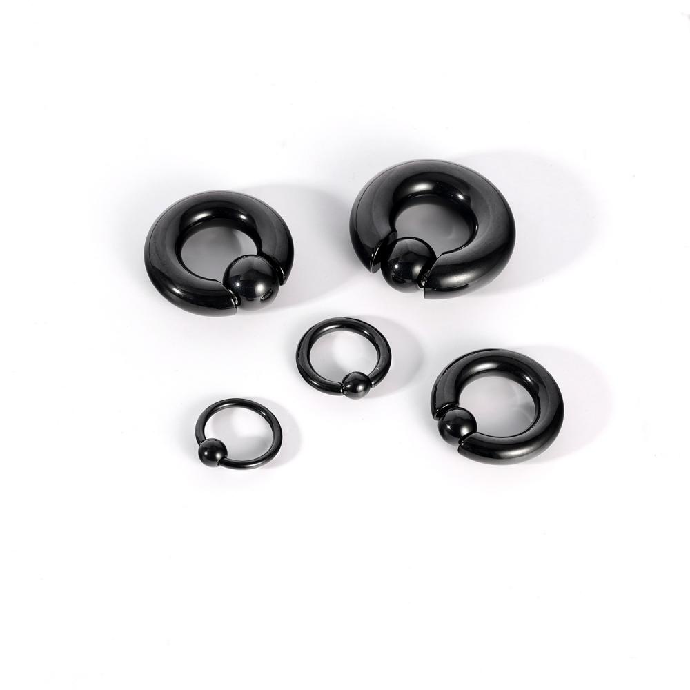 1pc Ukuran Besar Tawana Manik Tapal Kuda Hidung Cincin Stainless Steel BCR Hoop Earring Septum Piercing Besar Gauge Telinga Expander