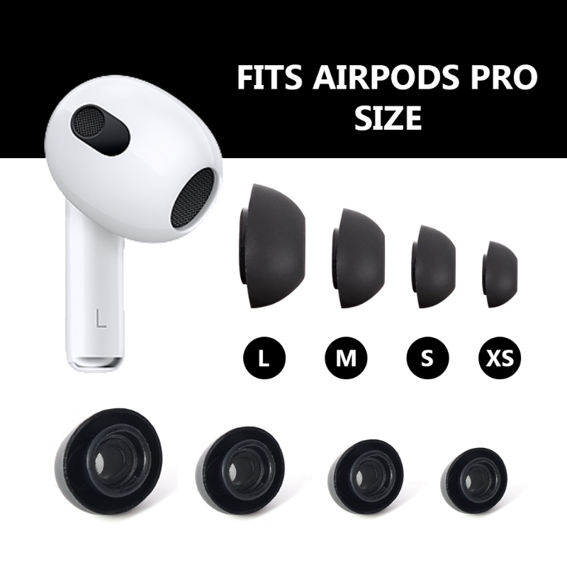 1pasang Earbud Silikon Portabel Dapat Diganti Untuk AirPods Pro/ Pad Headphone Peredam Kebisingan Debu/ Nyaman Lembut Anti-slip Headset Earplug