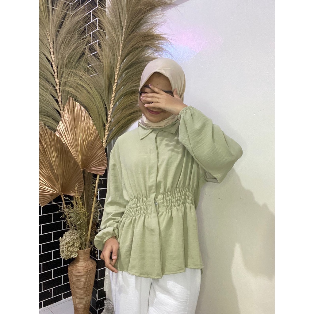 BEFAST - ZFF OOTD WANITA BLOUSE FINI / Revita Blouse Crincle / Blouse Wanita Model Terbaru / Atasan Lengan Panjang Wanta / Fashion Kekinian Remaja Casual / Outfit Daily Wanita Kerja / Blouse Polos Formal / Terlaris