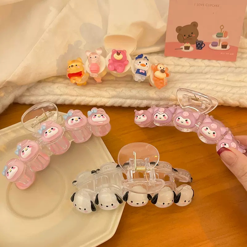 Lucu Sanrio Ambil Klip Perempuan Musim Panas Kembali Kepala Rambut Klip Hiu Besar Berkelas Jepit Rambut Aksesoris Rambut