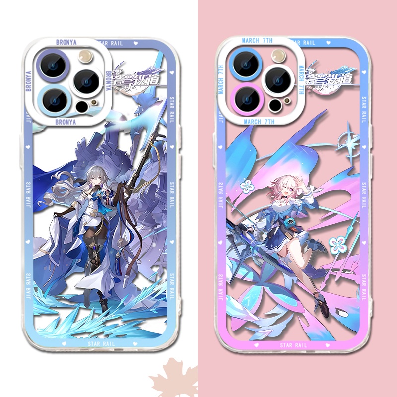 IPHONE Honkai Star Rail Himeko Blonia Soft Phone Case Kompatibel Untuk Iphone14 11 13 12 Pro Max XS XR X8 7 6S Plus Mini Maret 7th Casing Transparan TPU Silikon Shockproof Cover