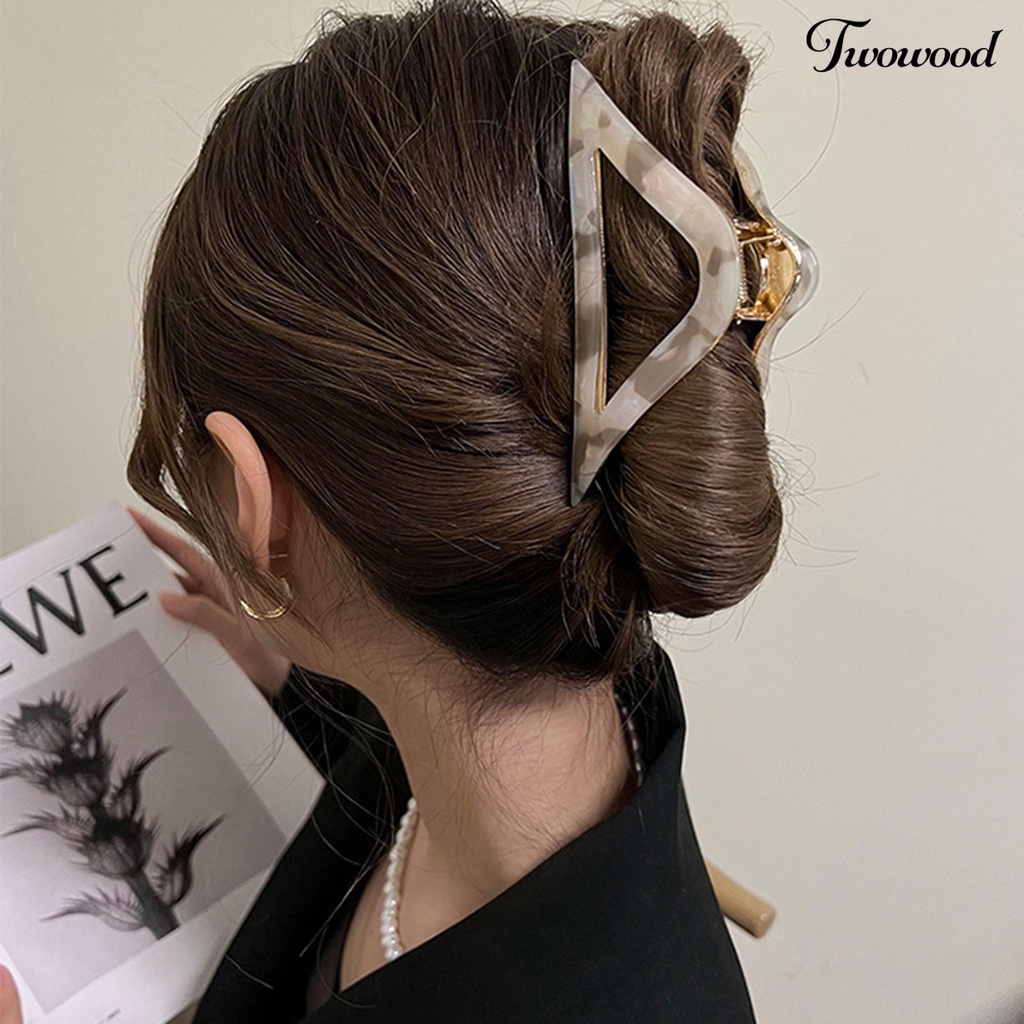 Twowood Wanita Cakar Rambut Bentuk Geometris Berongga Keluar Cakar Kuat Anti-slip Tepi Halus Klip Penjepit Rambut Gripper Rambut Perlengkapan Dekorasi